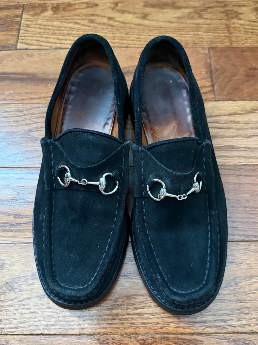Vintage- GUCCI Horsebit Black Suede Loafers Women’s Sz 7
